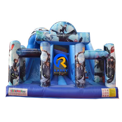 Deslizador de doble carril inflable comercial con Blower Dragon Bouncer y combinación de deslizadores