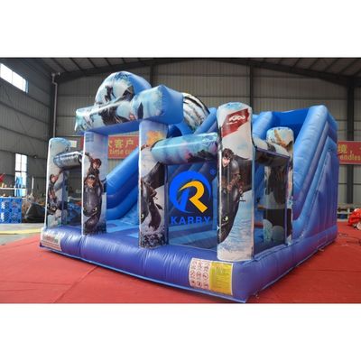 Deslizador de doble carril inflable comercial con Blower Dragon Bouncer y combinación de deslizadores