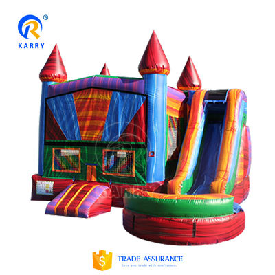 La mejor opción de los soldados, el castillo de salto inflable de lonas de PVC con tobogán