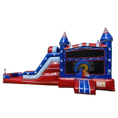 Combo de tobogán inflable y piscina para entretenimiento al estilo británico