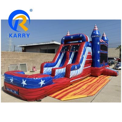Combo de tobogán inflable y piscina para entretenimiento al estilo británico