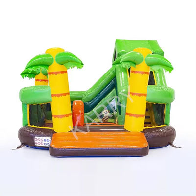 Rango de edad 14 años hasta niños al aire libre juego de trampolín PVC castillo inflable con tobogán