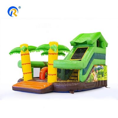 Rango de edad 14 años hasta niños al aire libre juego de trampolín PVC castillo inflable con tobogán