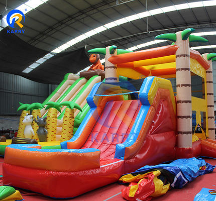 Logotipo personalizado Acceptable Casa de rebote inflable portátil con deslizador y soplador