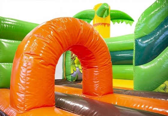 Juego de juguete interactivo para niños estilo hawaiano Palma salto de casa con tobogán acuático