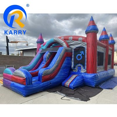 Temática de circo Inflable castillo de salto Combo de toboganes para saltar diversión Capacidad máxima 100-500 kg