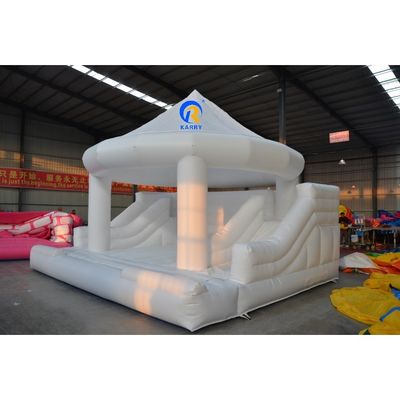 Festa de bodas con cúpula blanca inflable Castillo Rebobinable con doble callejón Casa Rebobina Blanca