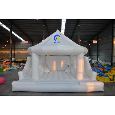 Festa de bodas con cúpula blanca inflable Castillo Rebobinable con doble callejón Casa Rebobina Blanca