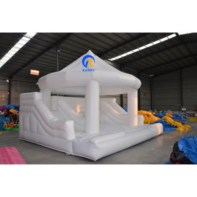 Festa de bodas con cúpula blanca inflable Castillo Rebobinable con doble callejón Casa Rebobina Blanca