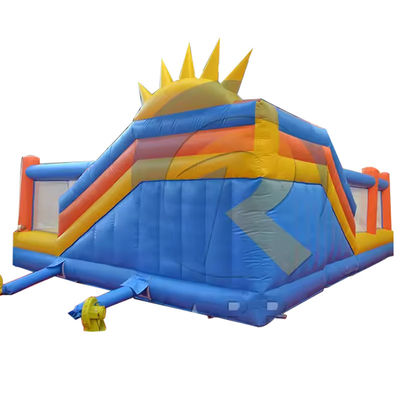 Combo de toboganes de PVC portátil con curso de obstáculos y pared de escalada inflable