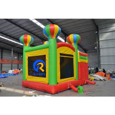 PORTABLE 5 en 1 Balón arco iris Castillo de salto inflable con tobogán y trampolín
