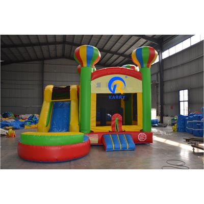 PORTABLE 5 en 1 Balón arco iris Castillo de salto inflable con tobogán y trampolín