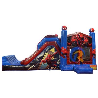 Unisex Spiderman Combo de diapositivas de agua inflable con opción húmeda / seca