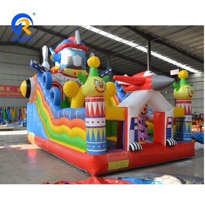 Unisex Commercial Inflatable Robot Castillo Slide Combo con pequeño puerto de cohete Jumper