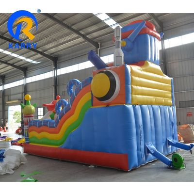 Unisex Commercial Inflatable Robot Castillo Slide Combo con pequeño puerto de cohete Jumper