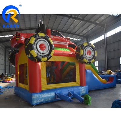 Juego para niños en interiores y exteriores De entretenimiento Coche comercial Castillo inflable Combo con tobogán