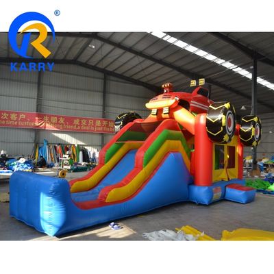 Juego para niños en interiores y exteriores De entretenimiento Coche comercial Castillo inflable Combo con tobogán
