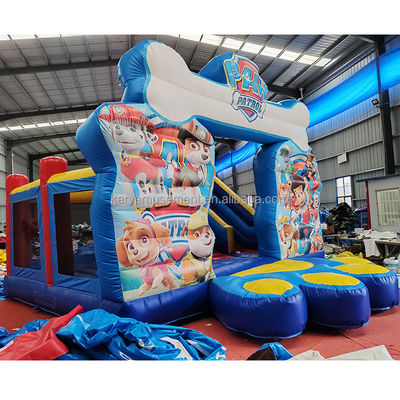 Blower Comercial Inflable Doble Adorable Perro de Patrulla Tema Deslizador Seco para Niños Unisex