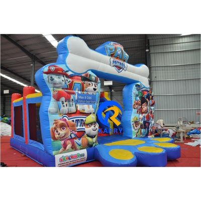 Blower Comercial Inflable Doble Adorable Perro de Patrulla Tema Deslizador Seco para Niños Unisex