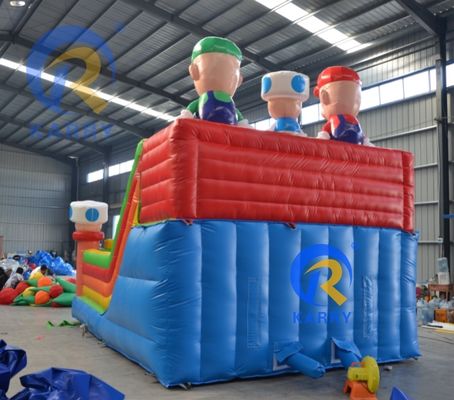 Grado comercial 6*4m de rendimiento Inflable castillo de salto con combinación de deslizamiento de obstáculos
