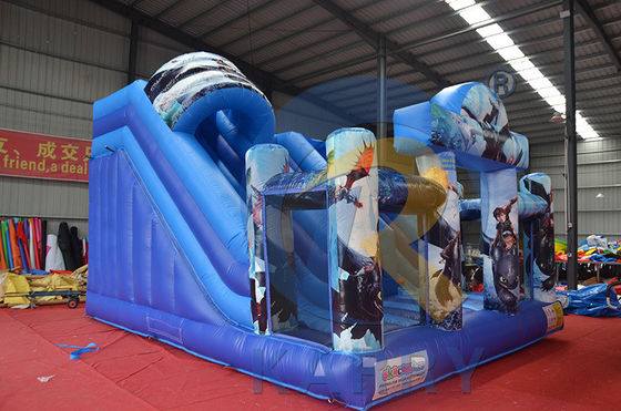 Logotipo personalizado aceptado Casa de rebote inflable con dos diapositivas de acuerdo con sus necesidades