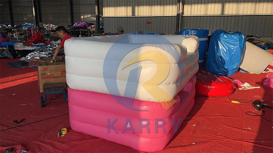 EN71/CE Certificado castillo de salto inflable comercial de color blanco con tobogán y piscina de bolas