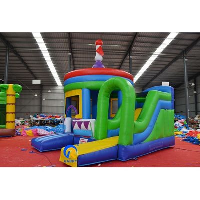 Castillo amarillo Slide Combo Niños Inflables Al aire libre Carrusel Adultos Saltadores Cúpula Tienda