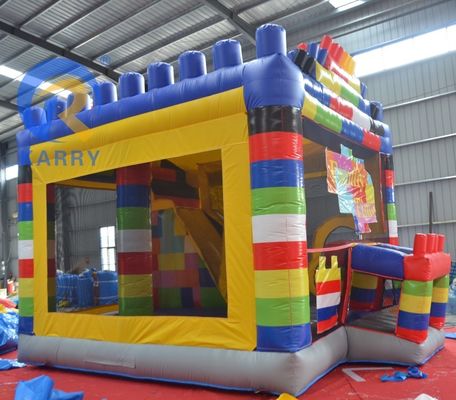 Espacio de alquiler comercial Cinturón de caminata de luna cama de rebote inflable con bloques de construcción