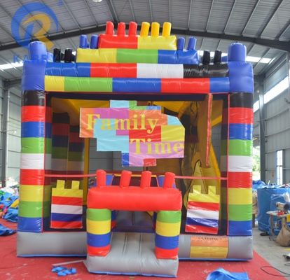 Espacio de alquiler comercial Cinturón de caminata de luna cama de rebote inflable con bloques de construcción