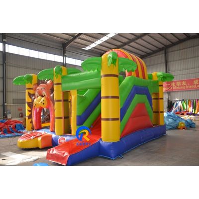 Personalizar Acceptado León de dibujos animados PVC Inflatable Bouncer Slide Combo para el juego de los niños