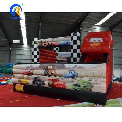 5*5m Combo de coches de carreras rojos Castillo tobogán inflables salpicador de salto Combo y eficiencia