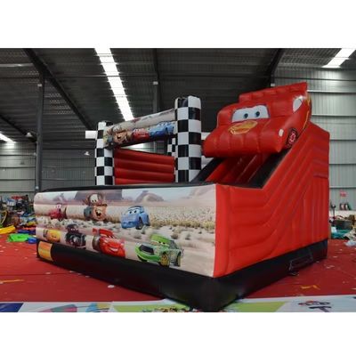 5*5m Combo de coches de carreras rojos Castillo tobogán inflables salpicador de salto Combo y eficiencia