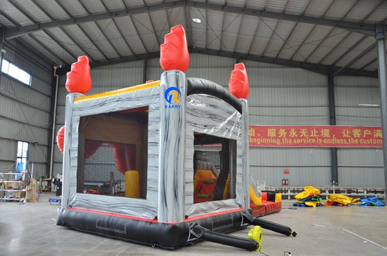 Combo de piscina de tobogán seco inflable con tobogán de doble carril y tema de carreras 3D OEM aceptado