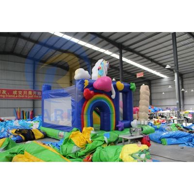 Combo de rebote inflable de PVC unisex con tobogán y rebote inflable del castillo del unicornio