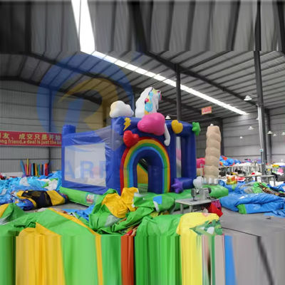 Combo de rebote inflable de PVC unisex con tobogán y rebote inflable del castillo del unicornio