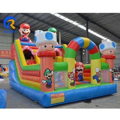 Alquiler comercial de bajo precio 2023 Diseño Mario Cartoon Castillo de salpicaduras Puente inflable