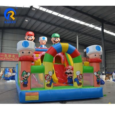 Alquiler comercial de bajo precio 2023 Diseño Mario Cartoon Castillo de salpicaduras Puente inflable