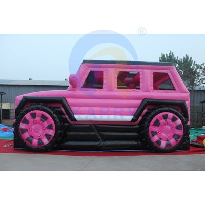 Pink inflatable Jeep Castillo deslizamiento combinación de bouncer SUV Jumping Castillo con soplador