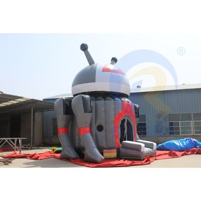 Portable popular dibujos animados inflables robot casa de seguridad para niños aceptado OEM