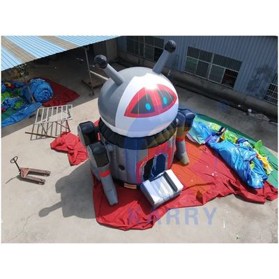 Portable popular dibujos animados inflables robot casa de seguridad para niños aceptado OEM