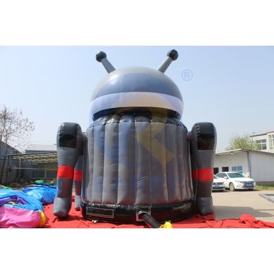 Portable popular dibujos animados inflables robot casa de seguridad para niños aceptado OEM