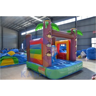 Cartoon Pequeño Mono Mini Castillo Inflable Combinación de diapositivas para juego en interiores