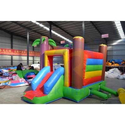 Cartoon Pequeño Mono Mini Castillo Inflable Combinación de diapositivas para juego en interiores