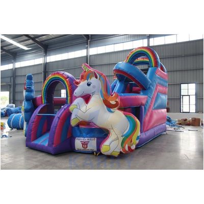 Estándares CE doble unicornio castillo inflable casa de rebote para niños patio de juegos al aire libre