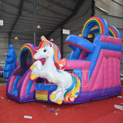 Estándares CE doble unicornio castillo inflable casa de rebote para niños patio de juegos al aire libre