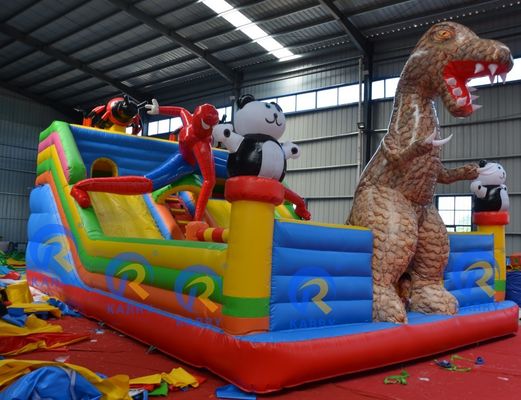 Eventos de fiesta Dinosaurio Spider-Man Panda Combinación Inflable Castillo Rebullante con tobogán