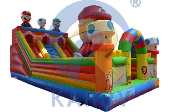 EN71/CE Certificado Parque temático inflables Mario Slide de la casa del portero para niños y adultos