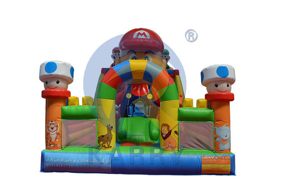 EN71/CE Certificado Parque temático inflables Mario Slide de la casa del portero para niños y adultos