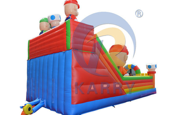EN71/CE Certificado Parque temático inflables Mario Slide de la casa del portero para niños y adultos