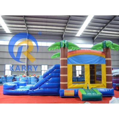 Casa de salto inflable unisex con tobogán 2024 Combinación de trampolín de palmera